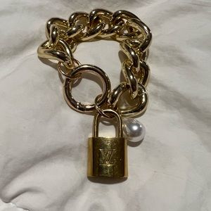 Authentic LV padlock on a chunky bracelet